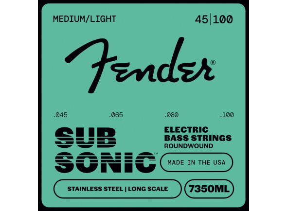 Fender Stainless 7350s Bass Strings Stainless Steel Roundwound Long Scale 7350ML 045-100 Fender Stainless 7350s Bass Strings Stainless Steel Roundwound Long Scale 7350ML 045-100